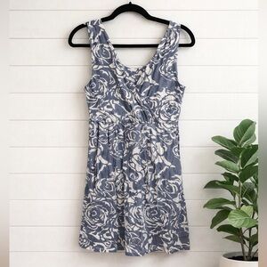 🩵👉💗Garnet Hill Blue & White Floral Sleeveless Dress | Size Small | Soft Knit